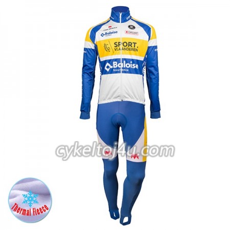 Cykeltrøje Langærmet + Bib Cykelbukser 2018 Sport Vlaanderen-Baloise N001 Vinter Thermal Fleece
